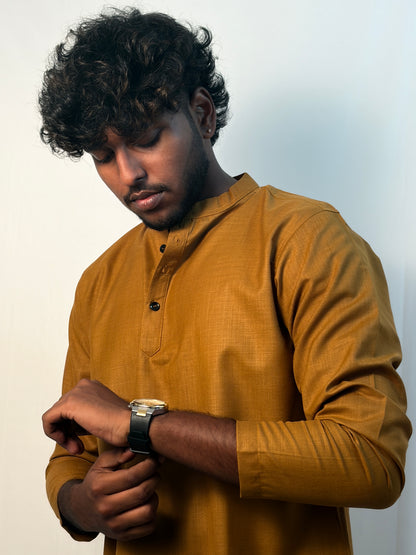 Zafran | Golden Yellow Grey Men’s Kurta