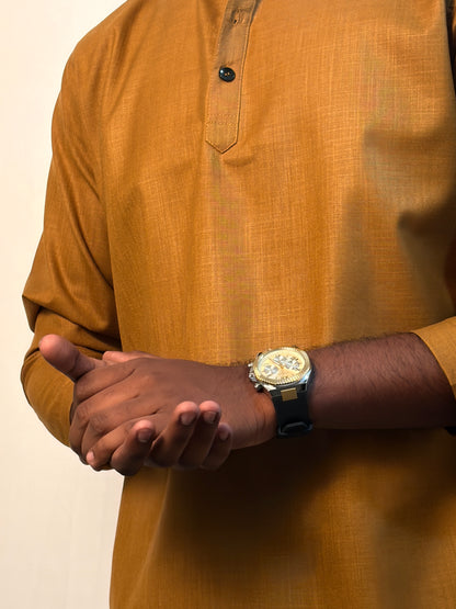 Zafran | Golden Yellow Grey Men’s Kurta