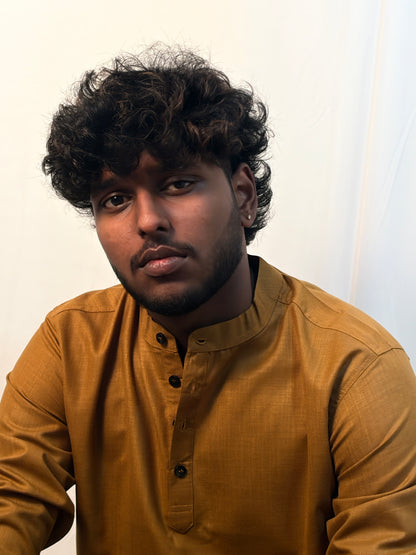 Zafran | Golden Yellow Grey Men’s Kurta