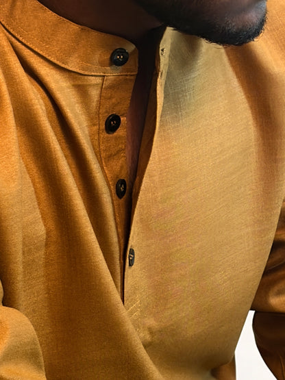 Zafran | Golden Yellow Grey Men’s Kurta