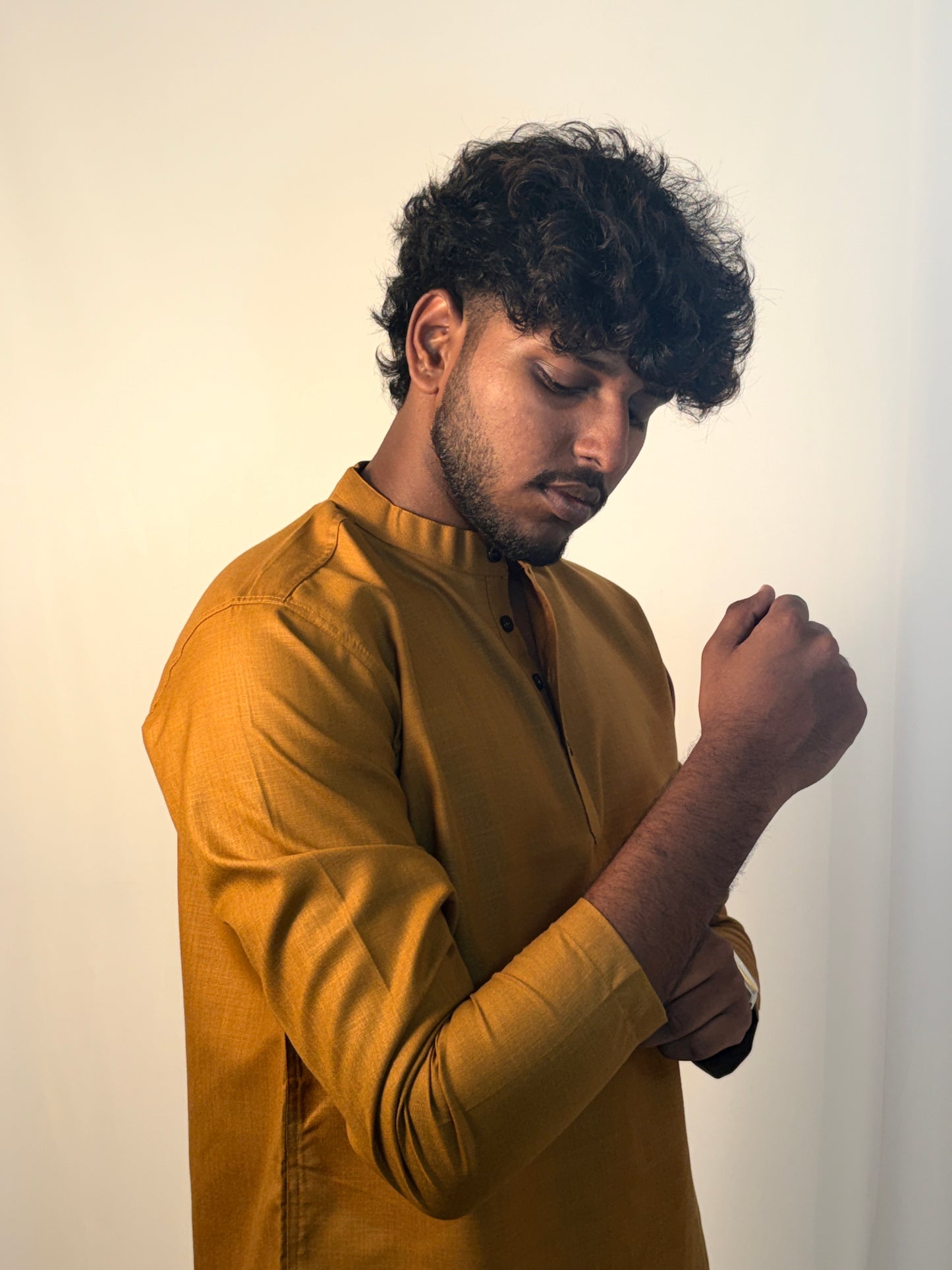 Zafran | Golden Yellow Grey Men’s Kurta