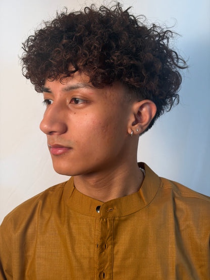 Zafran | Golden Yellow Grey Men’s Kurta