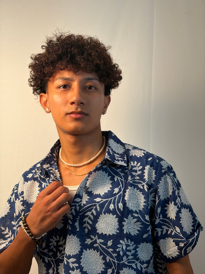 Indigo | Block Printed Men’s Jodhpuri Kurta