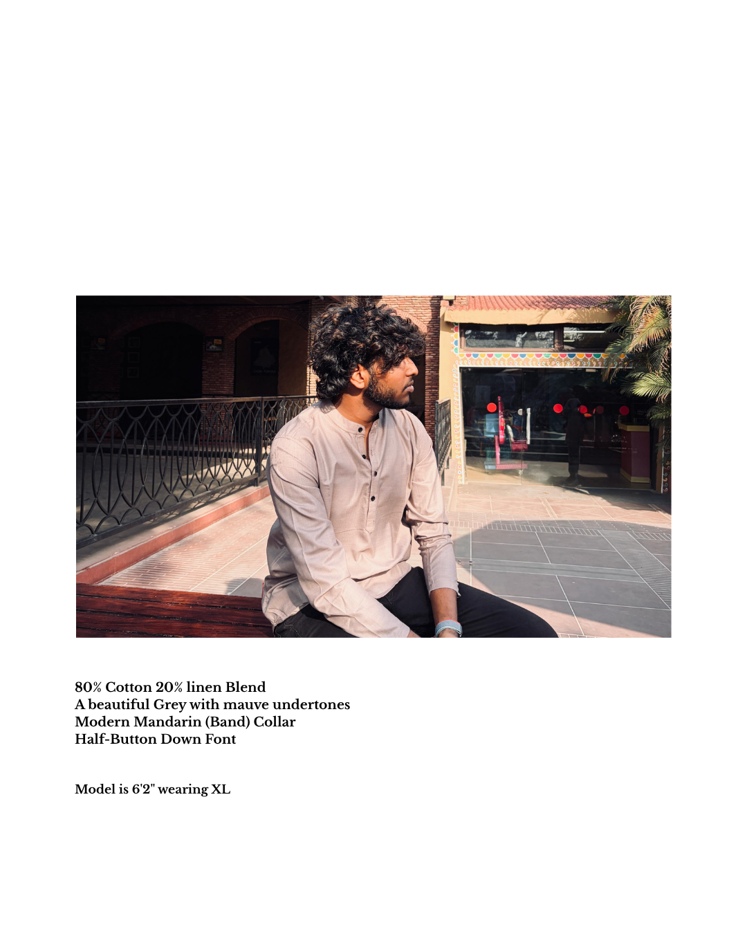 Noor | Mauve Grey Men’s Kurta